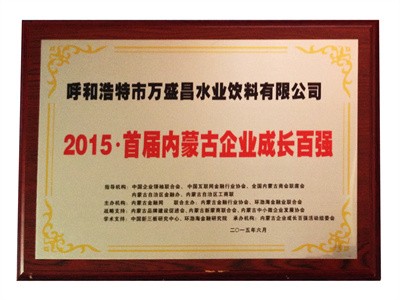 2015首届内蒙古企业成长百强（奖牌）